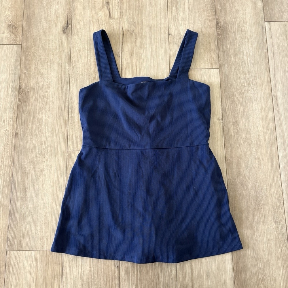 PINK Victoria's Secret Exercise Dress Women XXL Navy Ribbed Built-in Romper